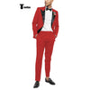 Tiavllya Tiavllya Fashion 2 Pieces Mens Suit Flat Peak Lapel Tuxedos For Wedding (Blazer+Pants)