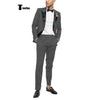 Tiavllya Tiavllya Fashion 2 Pieces Mens Suit Flat Peak Lapel Tuxedos For Wedding (Blazer+Pants)