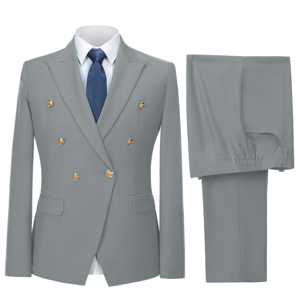 Tiavllya Tiavllya Fashion 2 Pieces Mens Suit Flat Peak Lapel Tuxedos For Wedding (Blazer+Pants)