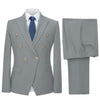 Tiavllya Tiavllya Fashion 2 Pieces Mens Suit Flat Peak Lapel Tuxedos For Wedding (Blazer+Pants)
