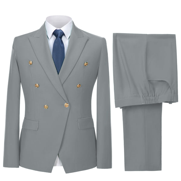 Tiavllya Tiavllya Fashion 2 Pieces Mens Suit Flat Peak Lapel Tuxedos For Wedding (Blazer+Pants)