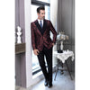 Tiavllya Tiavllya Fashion 3 Pieces Mens Patterned Suit Flat Peak Lapel Tuxedos（Blazer+Vest+Pants）