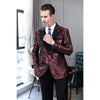 Tiavllya Tiavllya Fashion 3 Pieces Mens Patterned Suit Flat Peak Lapel Tuxedos（Blazer+Vest+Pants）