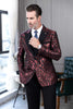 Tiavllya Tiavllya Fashion 3 Pieces Mens Patterned Suit Flat Peak Lapel Tuxedos（Blazer+Vest+Pants）