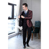 Tiavllya Tiavllya Fashion 3 Pieces Mens Patterned Suit Flat Peak Lapel Tuxedos（Blazer+Vest+Pants）