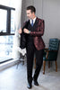Tiavllya Tiavllya Fashion 3 Pieces Mens Patterned Suit Flat Peak Lapel Tuxedos（Blazer+Vest+Pants）