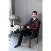 Tiavllya Tiavllya Fashion 3 Pieces Mens Patterned Suit Flat Peak Lapel Tuxedos（Blazer+Vest+Pants）