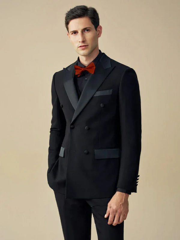 Tiavllya Tiavllya Fashion 3 Pieces Suit Flat Double Breasted Tuxedos For Wedding (Blazer+Pants)