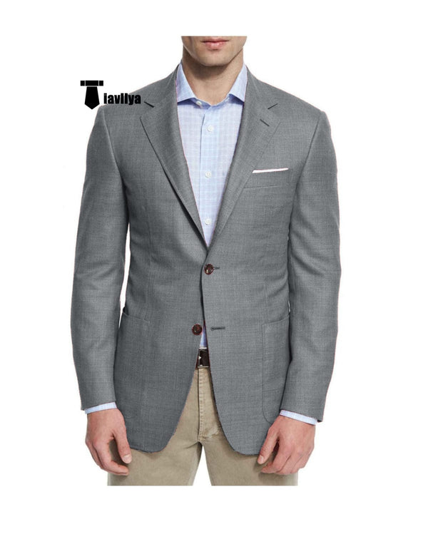 Tiavllya Tiavllya Fashion Men's 2 Pieces Mens Blazer Notch Lapel Linen For Wedding