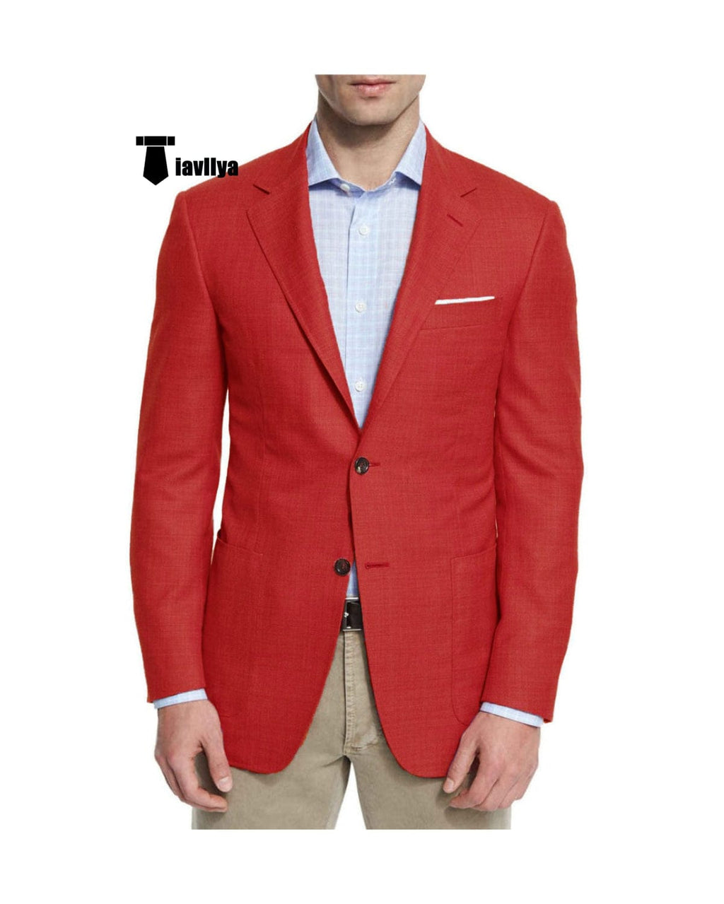 Tiavllya Tiavllya Fashion Men's 2 Pieces Mens Blazer Notch Lapel Linen For Wedding