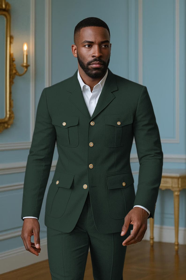 Tiavllya Tiavllya Fashion Men's 2 pieces Mens Suit Notch Lapel Flat Tuxedos (Blazer+Pants)