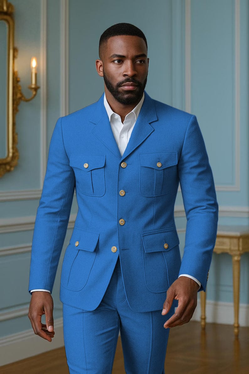 Tiavllya Tiavllya Fashion Men's 2 pieces Mens Suit Notch Lapel Flat Tuxedos (Blazer+Pants)