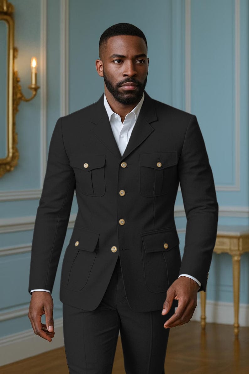 Tiavllya Tiavllya Fashion Men's 2 pieces Mens Suit Notch Lapel Flat Tuxedos (Blazer+Pants)