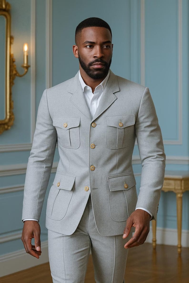 Tiavllya Tiavllya Fashion Men's 2 pieces Mens Suit Notch Lapel Flat Tuxedos (Blazer+Pants)