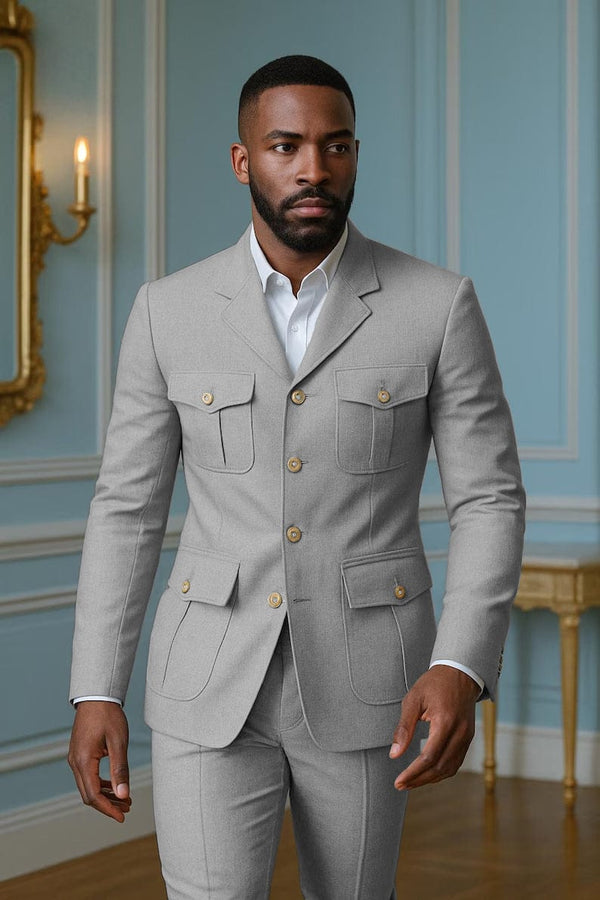 Tiavllya Tiavllya Fashion Men's 2 pieces Mens Suit Notch Lapel Flat Tuxedos (Blazer+Pants)