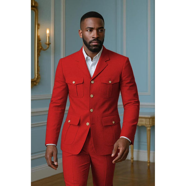 Tiavllya Tiavllya Fashion Men's 2 pieces Mens Suit Notch Lapel Flat Tuxedos (Blazer+Pants)