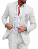 Tiavllya Tiavllya Fashion Men's 2 Pieces Mens Suit Peak Lapel Linen For Wedding (Blazer+Pants)