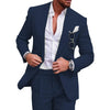 Tiavllya Tiavllya Fashion Men's 2 Pieces Mens Suit Peak Lapel Linen For Wedding (Blazer+Pants)