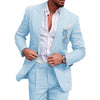 Tiavllya Tiavllya Fashion Men's 2 Pieces Mens Suit Peak Lapel Linen For Wedding (Blazer+Pants)