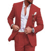 Tiavllya Tiavllya Fashion Men's 2 Pieces Mens Suit Peak Lapel Linen For Wedding (Blazer+Pants)