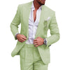Tiavllya Tiavllya Fashion Men's 2 Pieces Mens Suit Peak Lapel Linen For Wedding (Blazer+Pants)