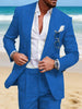 Tiavllya Tiavllya Fashion Men's 2 Pieces Mens Suit Peak Lapel Linen For Wedding (Blazer+Pants)
