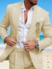 Tiavllya Tiavllya Fashion Men's 2 Pieces Mens Suit Peak Lapel Linen For Wedding (Blazer+Pants)