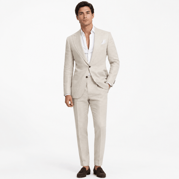 Tiavllya Tiavllya Fashion Men's 2 Pieces Mens Suit Peak Lapel Linen For Wedding (Blazer+Pants)