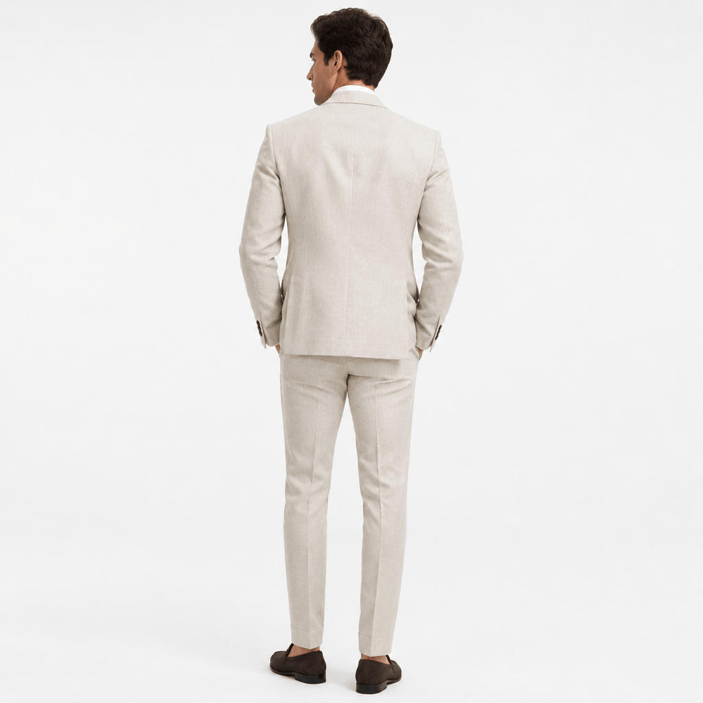 Tiavllya Tiavllya Fashion Men's 2 Pieces Mens Suit Peak Lapel Linen For Wedding (Blazer+Pants)