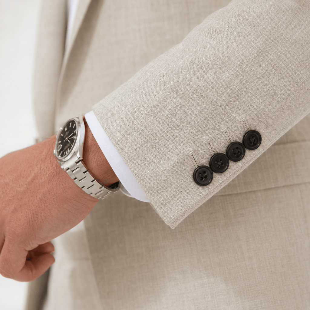 Tiavllya Tiavllya Fashion Men's 2 Pieces Mens Suit Peak Lapel Linen For Wedding (Blazer+Pants)