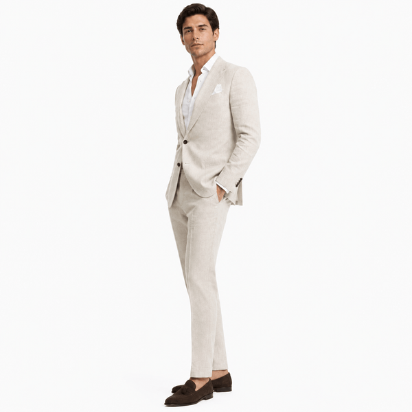 Tiavllya Tiavllya Fashion Men's 2 Pieces Mens Suit Peak Lapel Linen For Wedding (Blazer+Pants)