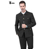 Tiavllya Tiavllya Fashion Men's 2 pieces Mens Suit Stand Lapel Flat Tuxedos (Blazer+Pants)