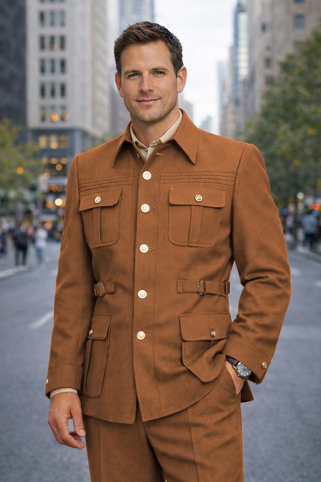 Tiavllya Tiavllya Fashion Men's 2 pieces Mens Suit Stand Lapel Flat Tuxedos (Blazer+Pants)