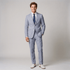 Tiavllya Tiavllya Fashion Men's 2 Pieces Striped Seersucker Notch Lapel Tuxedos (Blazer+Pants)