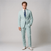 Tiavllya Tiavllya Fashion Men's 2 Pieces Striped Seersucker Notch Lapel Tuxedos (Blazer+Pants)