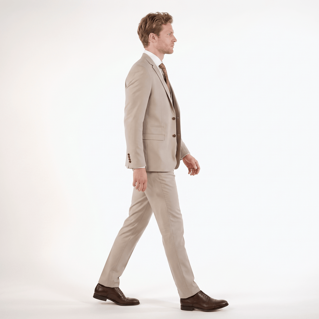 Tiavllya Tiavllya Fashion Men's 3 Piece Beige Suit For Wedding