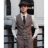 Tiavllya Tiavllya Fashion Men's 3 Piece Suit Herringbone Tweed Notch Lapel Tuxedos (Blazer+vest+Pants)