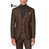 Tiavllya Tiavllya Fashion Men's 3 Piece Suit Herringbone Tweed Notch Lapel Tuxedos (Blazer+vest+Pants)