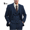 Tiavllya Tiavllya Fashion Men's 3 Piece Suit Herringbone Tweed Notch Lapel Tuxedos (Blazer+vest+Pants)