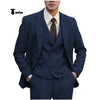 Tiavllya Tiavllya Fashion Men's 3 Piece Suit Herringbone Tweed Notch Lapel Tuxedos (Blazer+vest+Pants)