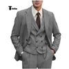Tiavllya Tiavllya Fashion Men's 3 Piece Suit Herringbone Tweed Notch Lapel Tuxedos (Blazer+vest+Pants)