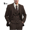 Tiavllya Tiavllya Fashion Men's 3 Piece Suit Herringbone Tweed Notch Lapel Tuxedos (Blazer+vest+Pants)