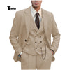 Tiavllya Tiavllya Fashion Men's 3 Piece Suit Herringbone Tweed Notch Lapel Tuxedos (Blazer+vest+Pants)