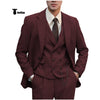 Tiavllya Tiavllya Fashion Men's 3 Piece Suit Herringbone Tweed Notch Lapel Tuxedos (Blazer+vest+Pants)