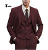 Tiavllya Tiavllya Fashion Men's 3 Piece Suit Herringbone Tweed Notch Lapel Tuxedos (Blazer+vest+Pants)