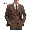 Tiavllya Tiavllya Fashion Men's 3 Piece Suit Herringbone Tweed Notch Lapel Tuxedos (Blazer+vest+Pants)