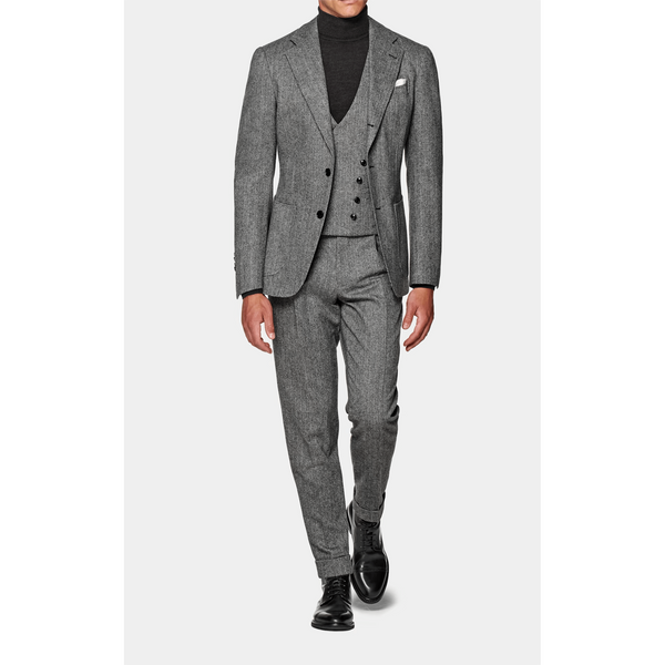 Tiavllya Tiavllya Fashion Men's 3 Piece Suit Herringbone Tweed Notch Lapel Tuxedos (Blazer+vest+Pants)