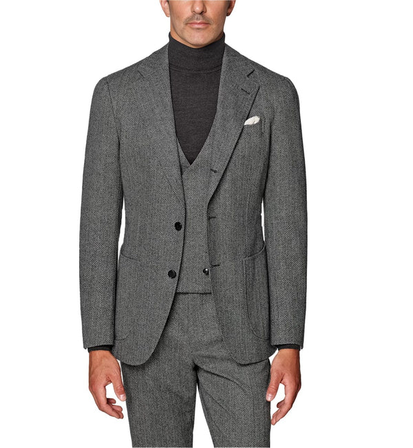 Tiavllya Tiavllya Fashion Men's 3 Piece Suit Herringbone Tweed Notch Lapel Tuxedos (Blazer+vest+Pants)
