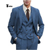 Tiavllya Tiavllya Fashion Men's 3 Piece Suit Herringbone Tweed Notch Lapel Tuxedos (Blazer+vest+Pants)
