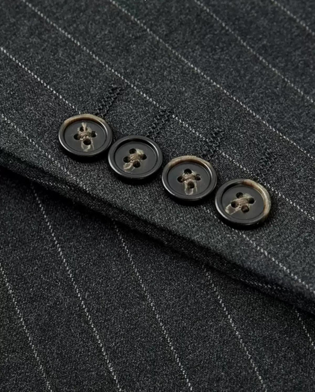 Tiavllya Tiavllya Fashion Men's 3 Pieces Double Breasted Suit Striped Tuxedos For Prom(Blazer+Vest+Pants)